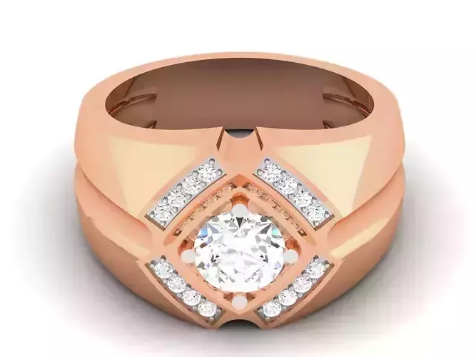 Women Solitaire Ring 3dm render details 