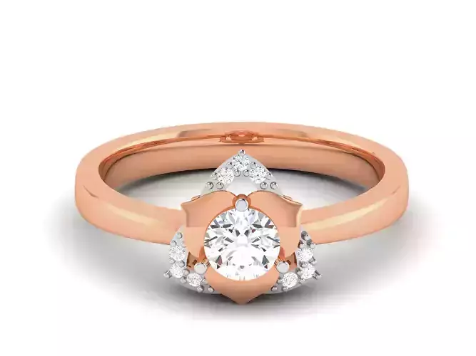 Women Solitaire Ring 3dm render details 