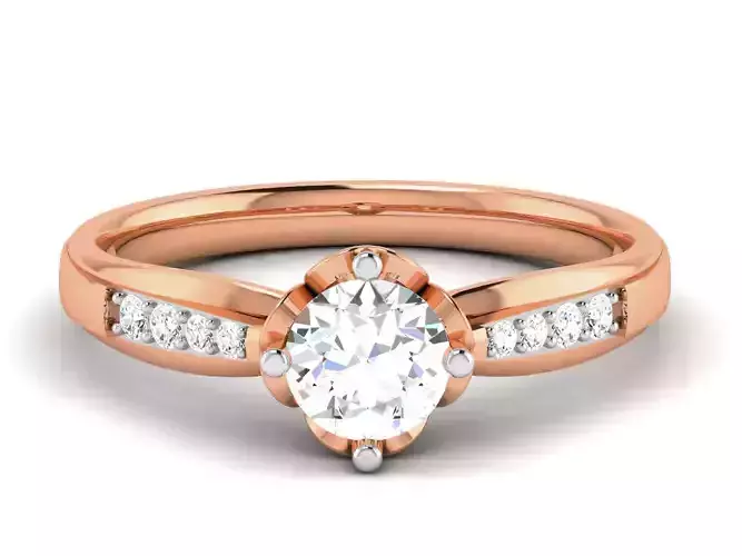 Women Solitaire Ring 3dm render details 