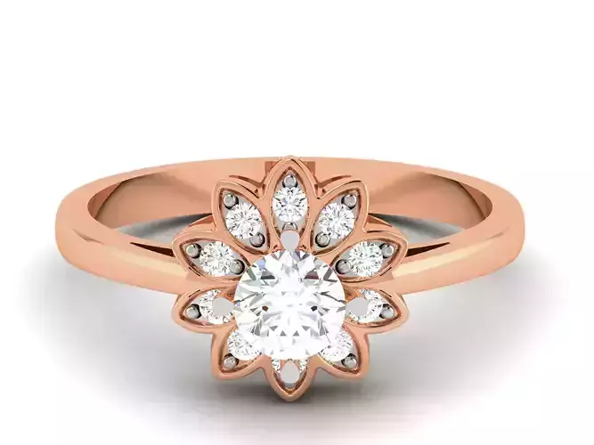 Women Solitaire Ring 3dm render details 