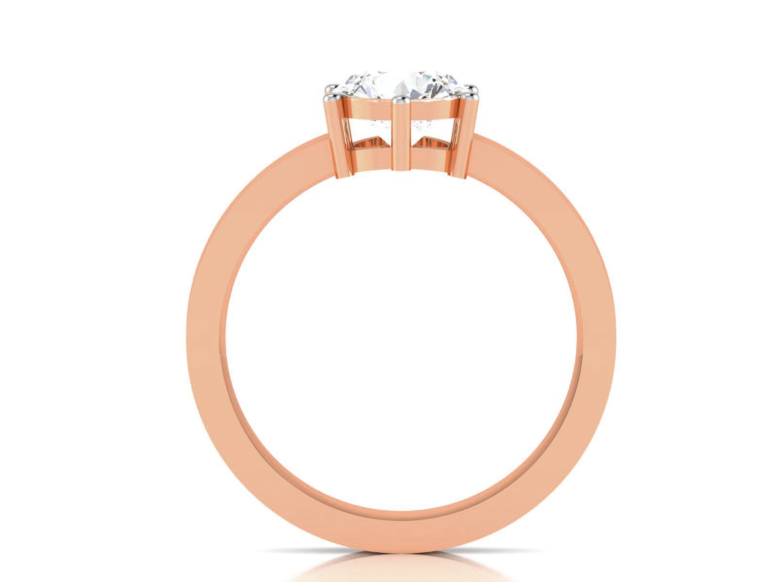 Women Mono Single Diamond Solitaire Ring 3dm render details 3D print model_6