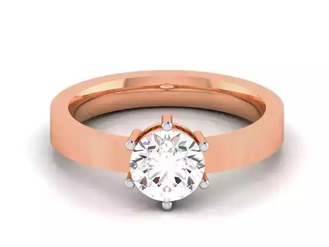 Women Mono Single Diamond Solitaire Ring 3dm render details 3D print model