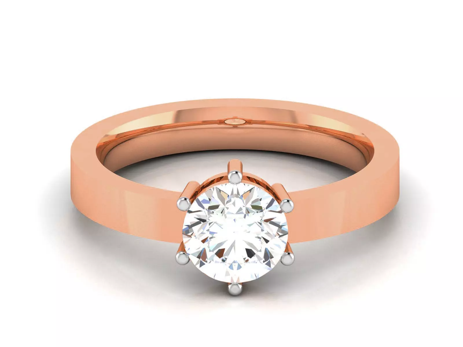 Women Mono Single Diamond Solitaire Ring 3dm render details 3D print model_0