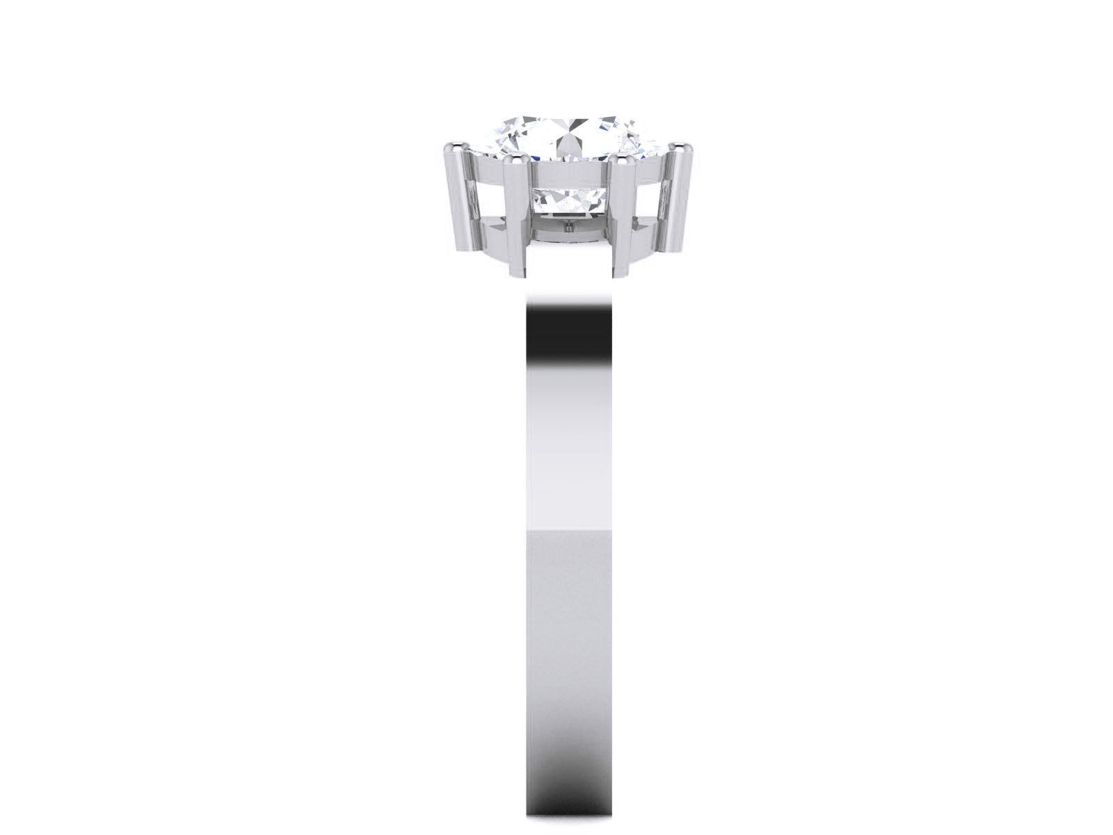 Women Mono Single Diamond Solitaire Ring 3dm render details 3D print model_8