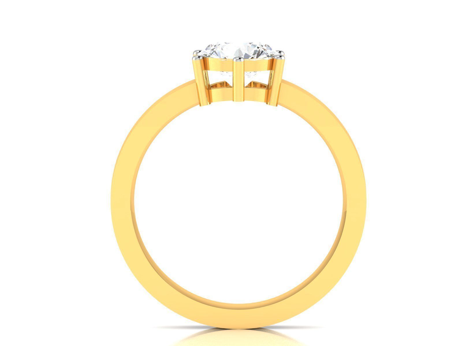 Women Mono Single Diamond Solitaire Ring 3dm render details 3D print model_4