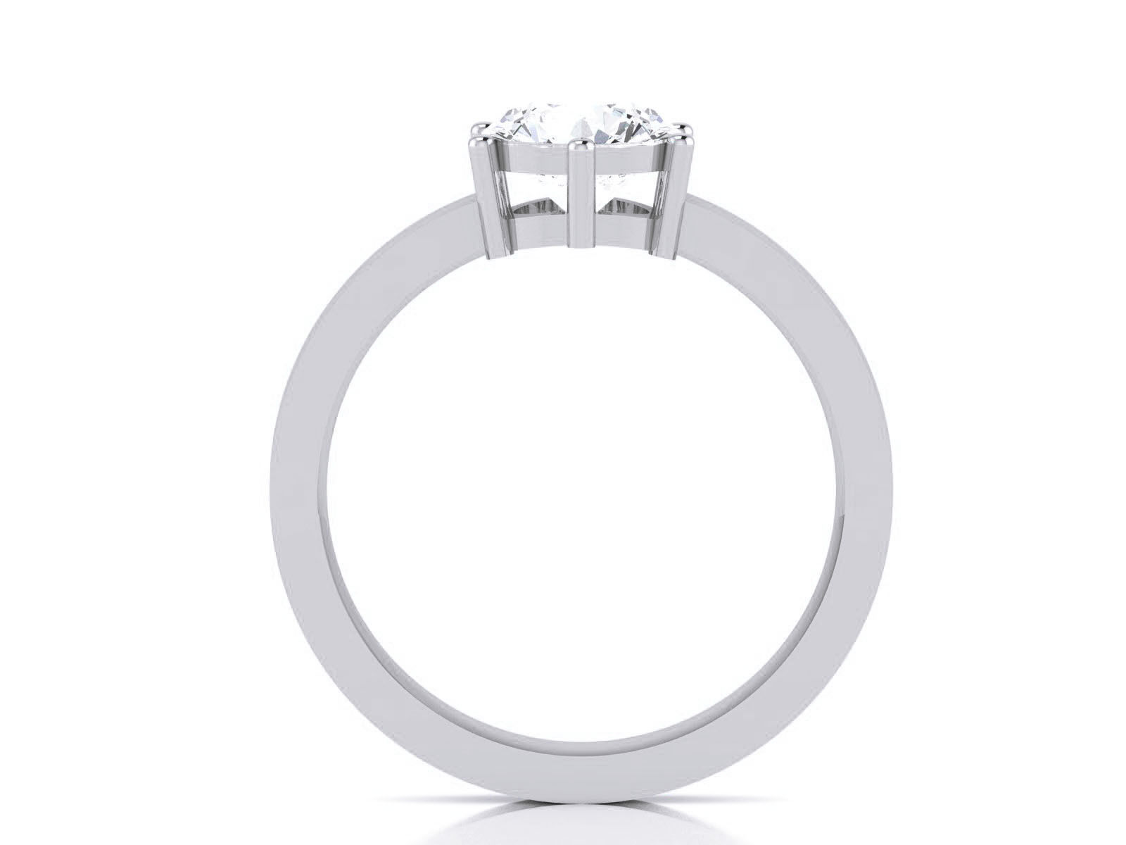 Women Mono Single Diamond Solitaire Ring 3dm render details 3D print model_5