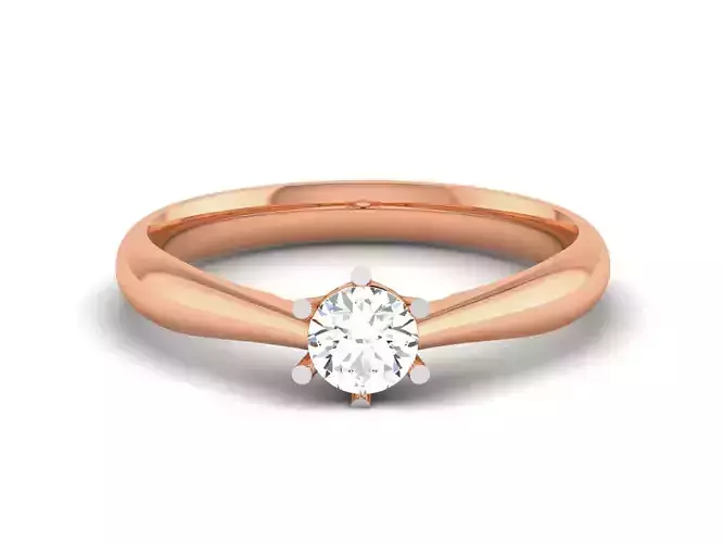 Women Mono Single Diamond Solitaire Ring 3dm render details 3D print model