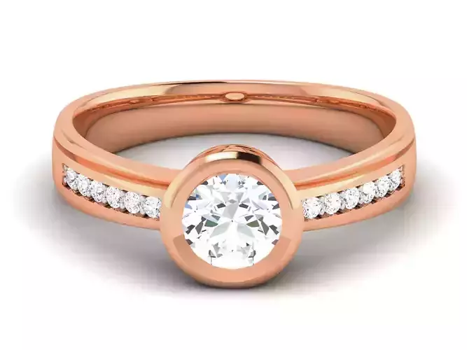 Women Solitaire Ring 3dm render details 