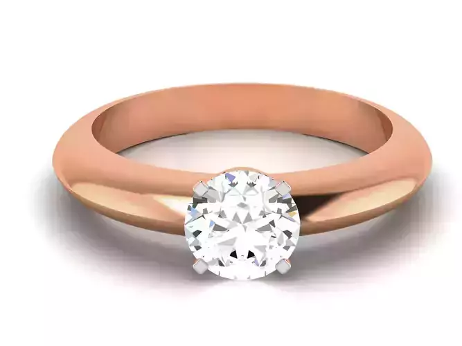 Women Mono Single Diamond Solitaire Ring 3dm render details 3D print model