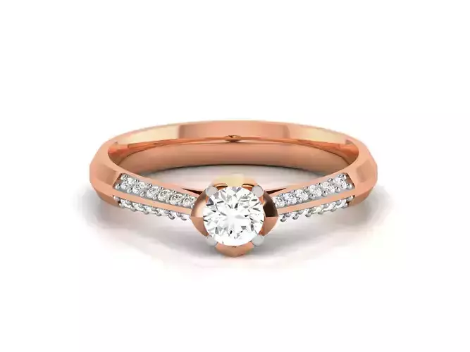 Women Solitaire Ring 3dm render details 