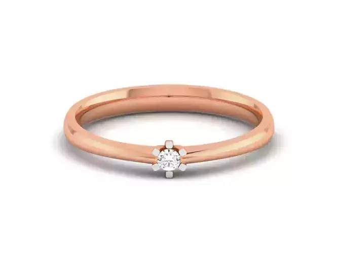 Women Mono Single Diamond Solitaire Ring 3dm render details 3D print model