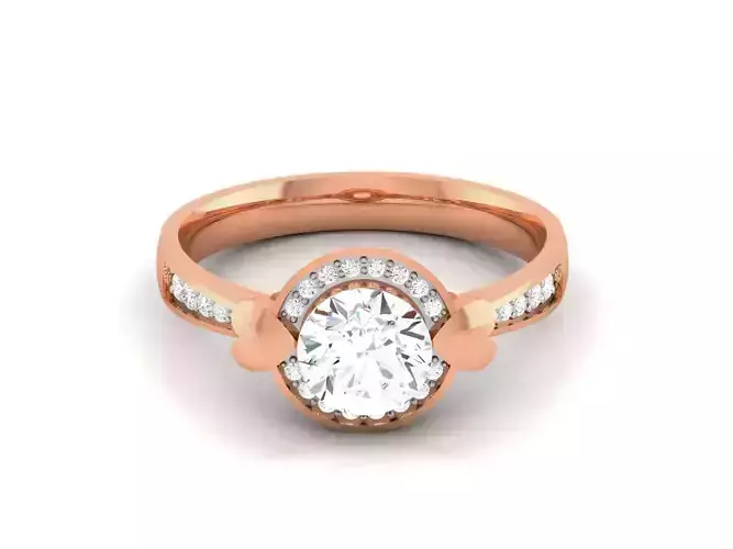 Women Solitaire Ring 3dm render details 