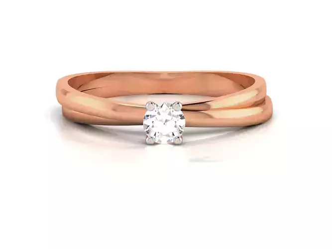 Women Mono Single Diamond Solitaire Ring 3dm render details 3D print model