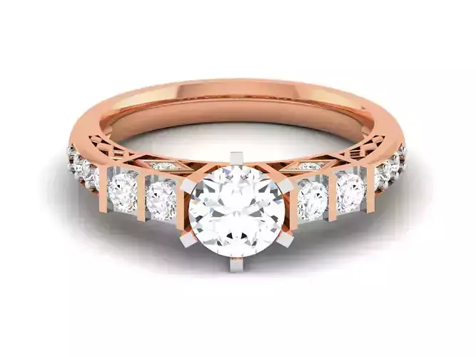 Women Solitaire Ring 3dm render details 