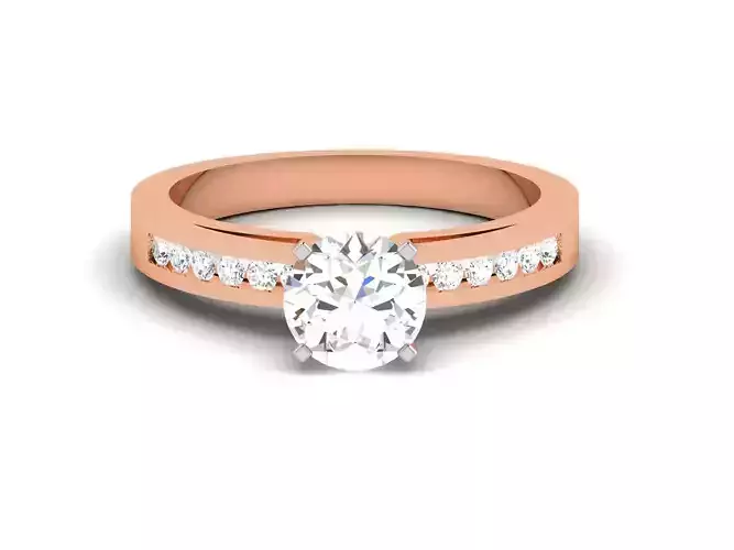Women Solitaire Ring 3dm render details 