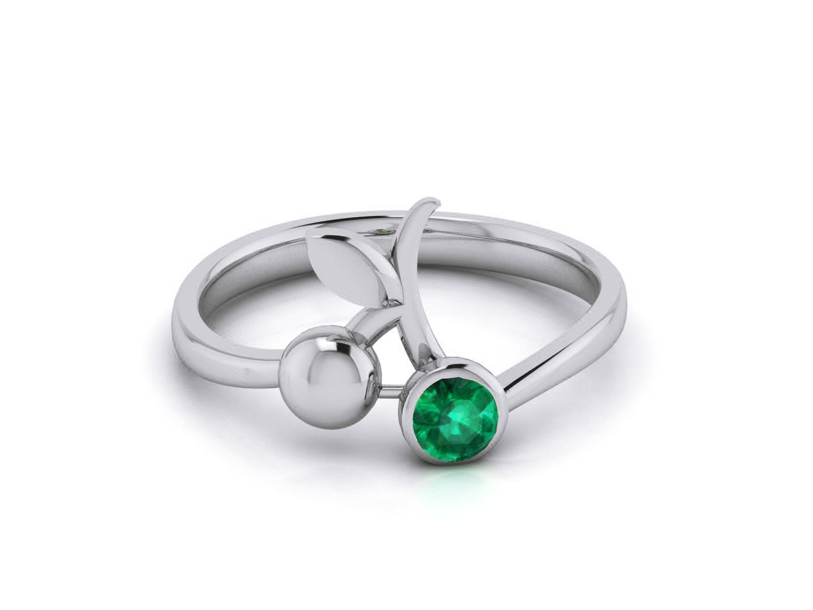 Women Mono Single Diamond Solitaire Ring 3dm render details 3D print model_11