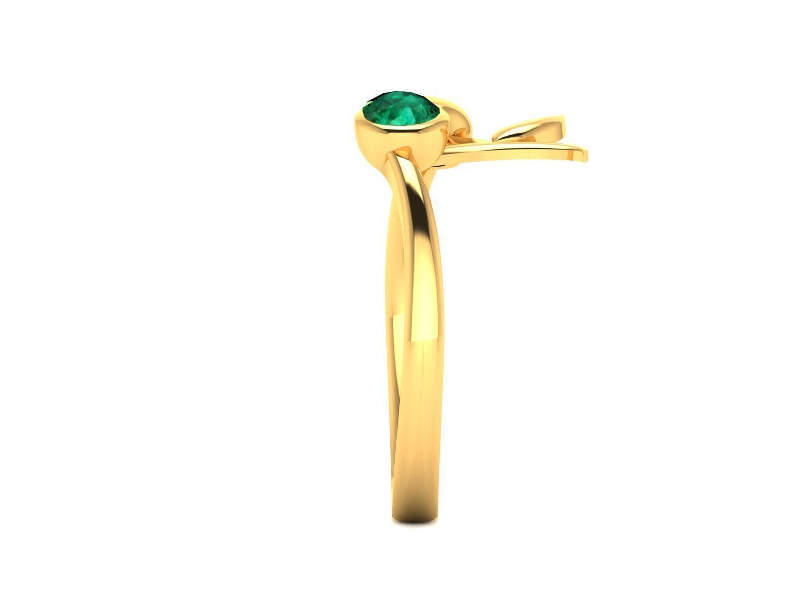 Women Mono Single Diamond Solitaire Ring 3dm render details 3D print model_8