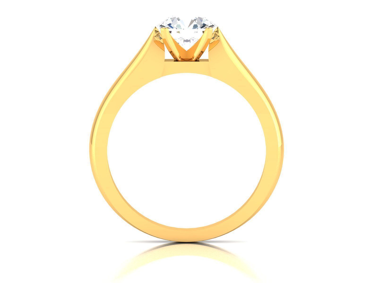 Women Mono Single Diamond Solitaire Ring 3dm render details 3D print model_5