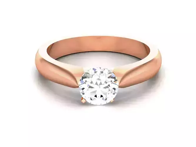Women Mono Single Diamond Solitaire Ring 3dm render details 3D print model