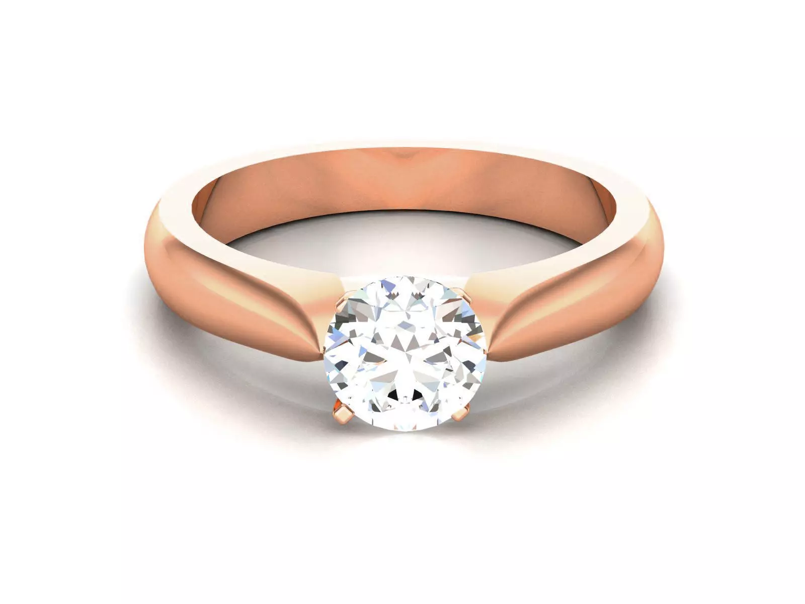 Women Mono Single Diamond Solitaire Ring 3dm render details 3D print model_0