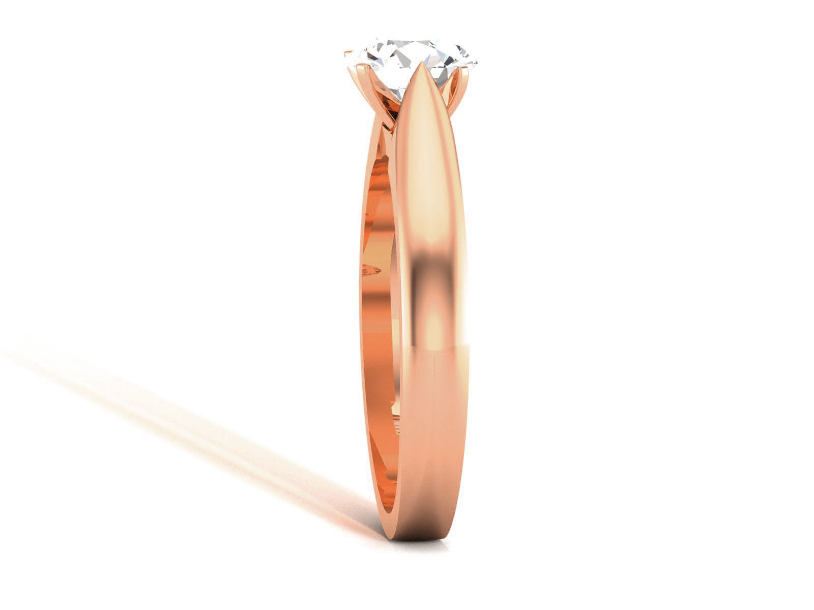 Women Mono Single Diamond Solitaire Ring 3dm render details 3D print model_10