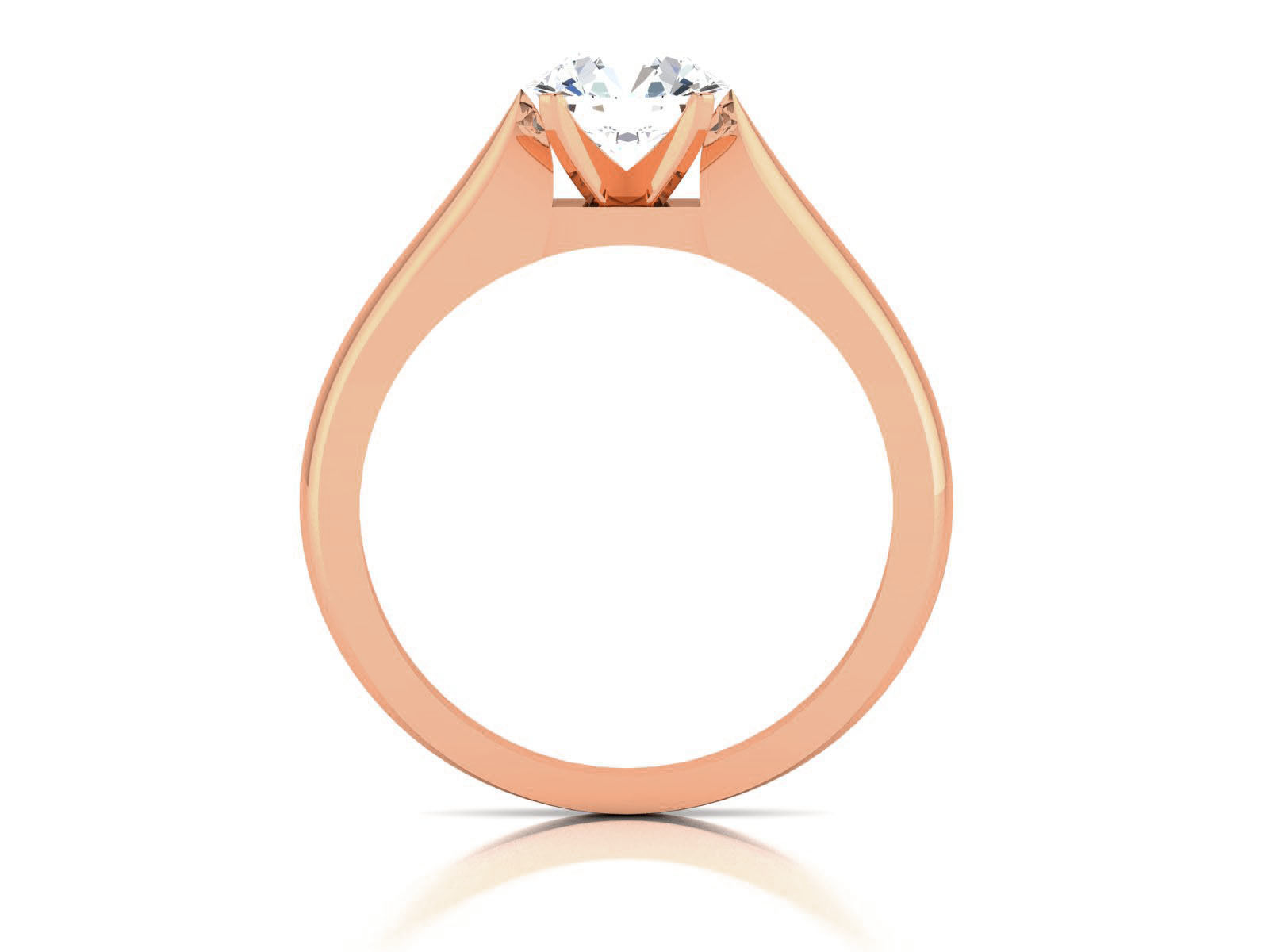 Women Mono Single Diamond Solitaire Ring 3dm render details 3D print model_7