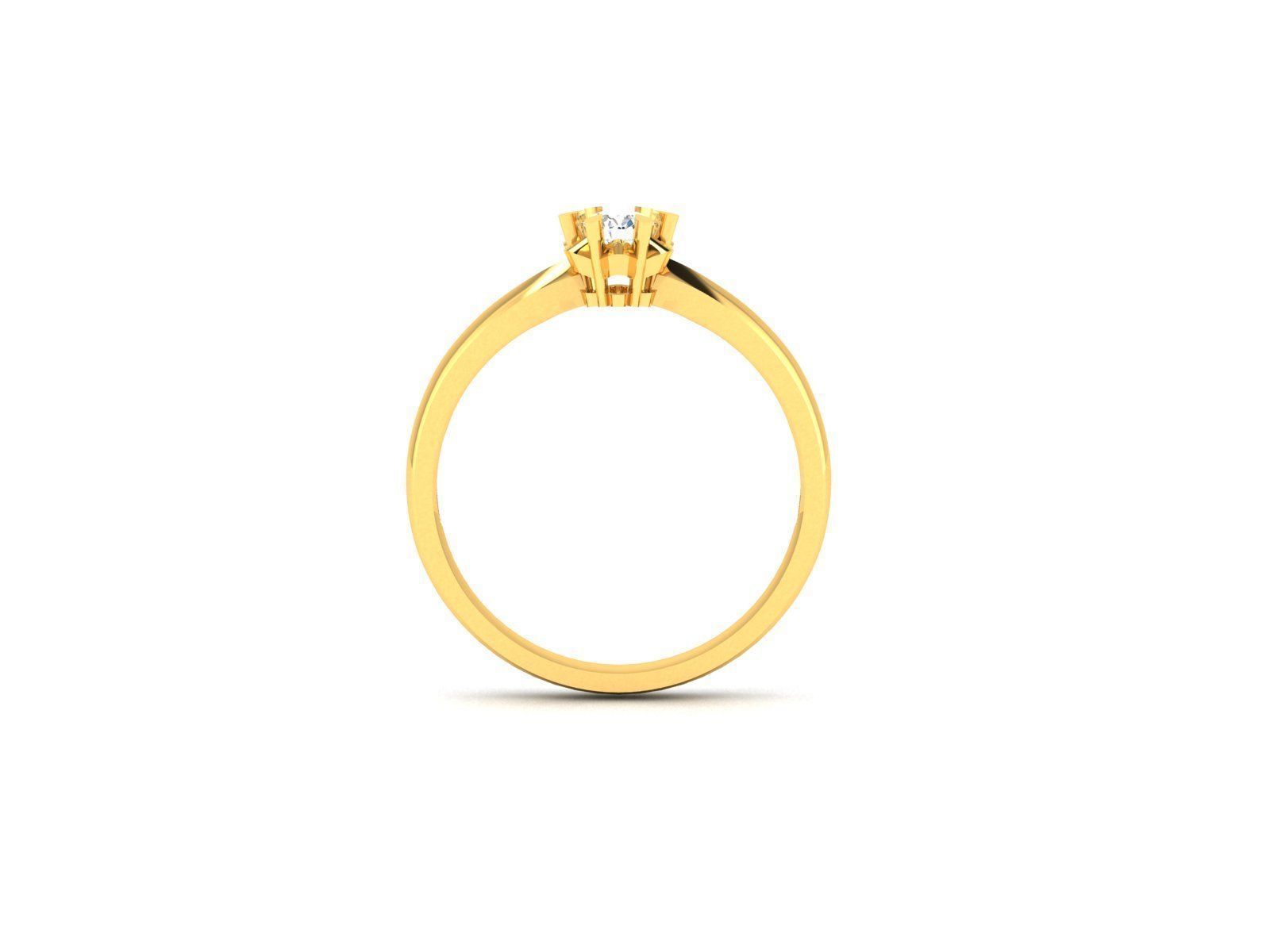 Women Mono Single Diamond Solitaire Ring 3dm render details  3D print model_9