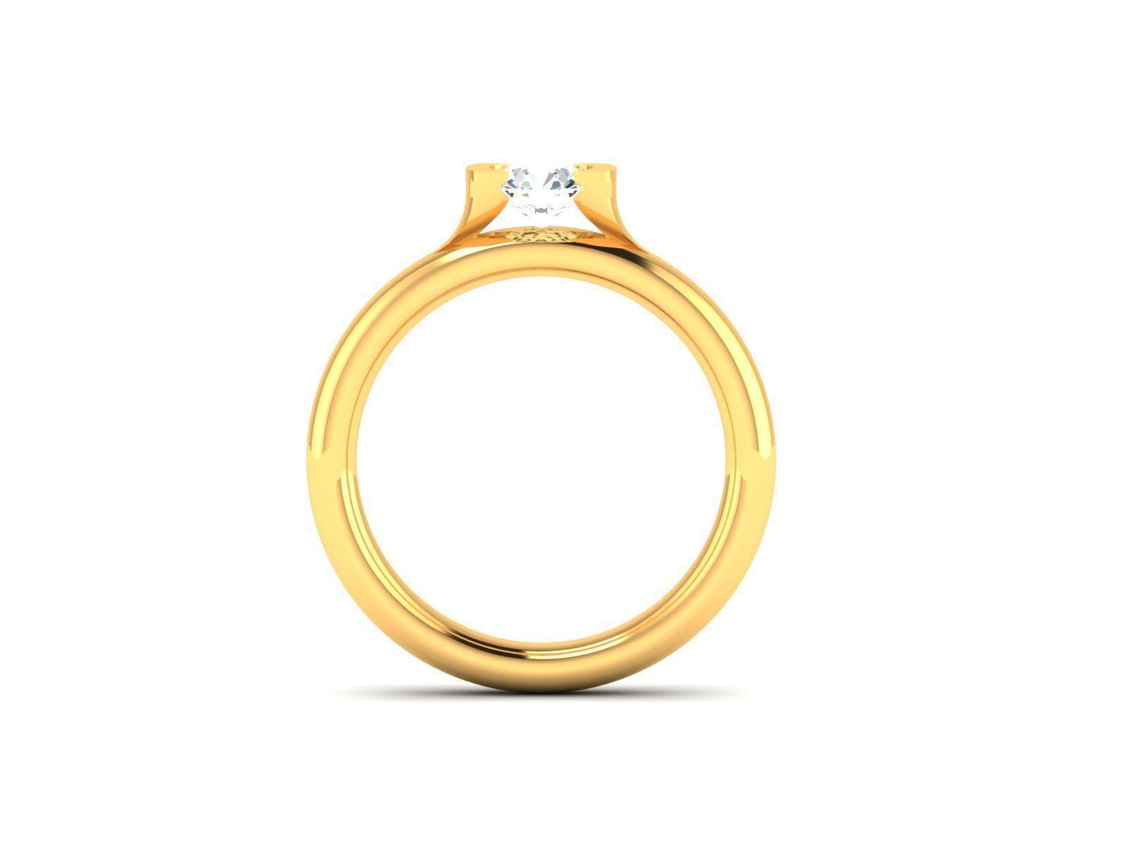 Women Mono Single Diamond Solitaire Ring 3dm render details 3D print model_4