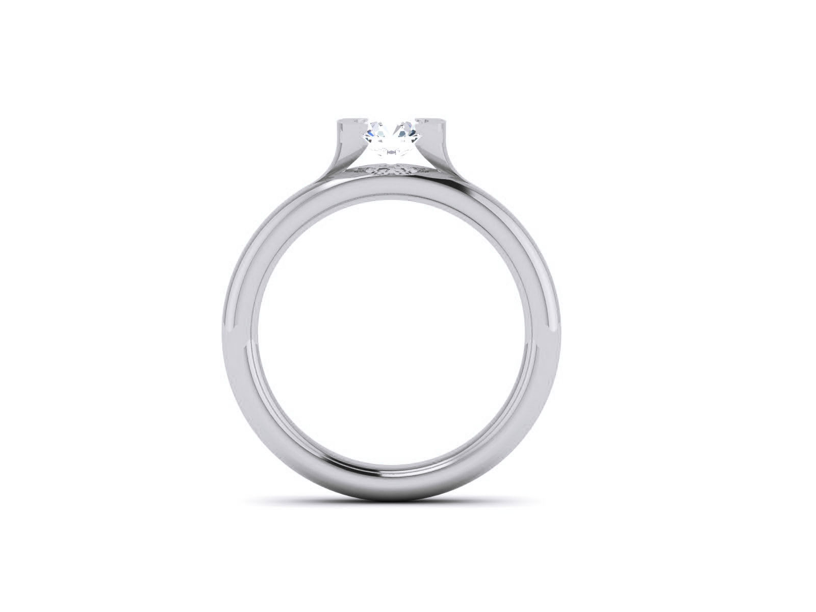 Women Mono Single Diamond Solitaire Ring 3dm render details 3D print model_6