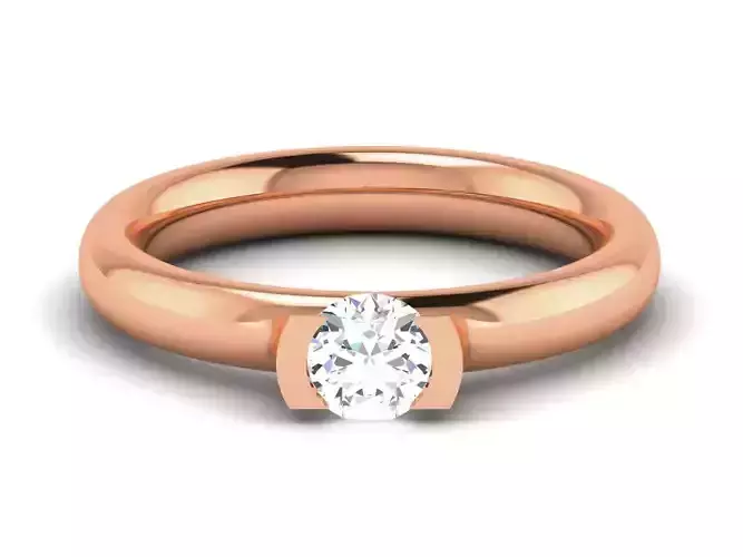 Women Mono Single Diamond Solitaire Ring 3dm render details 3D print model