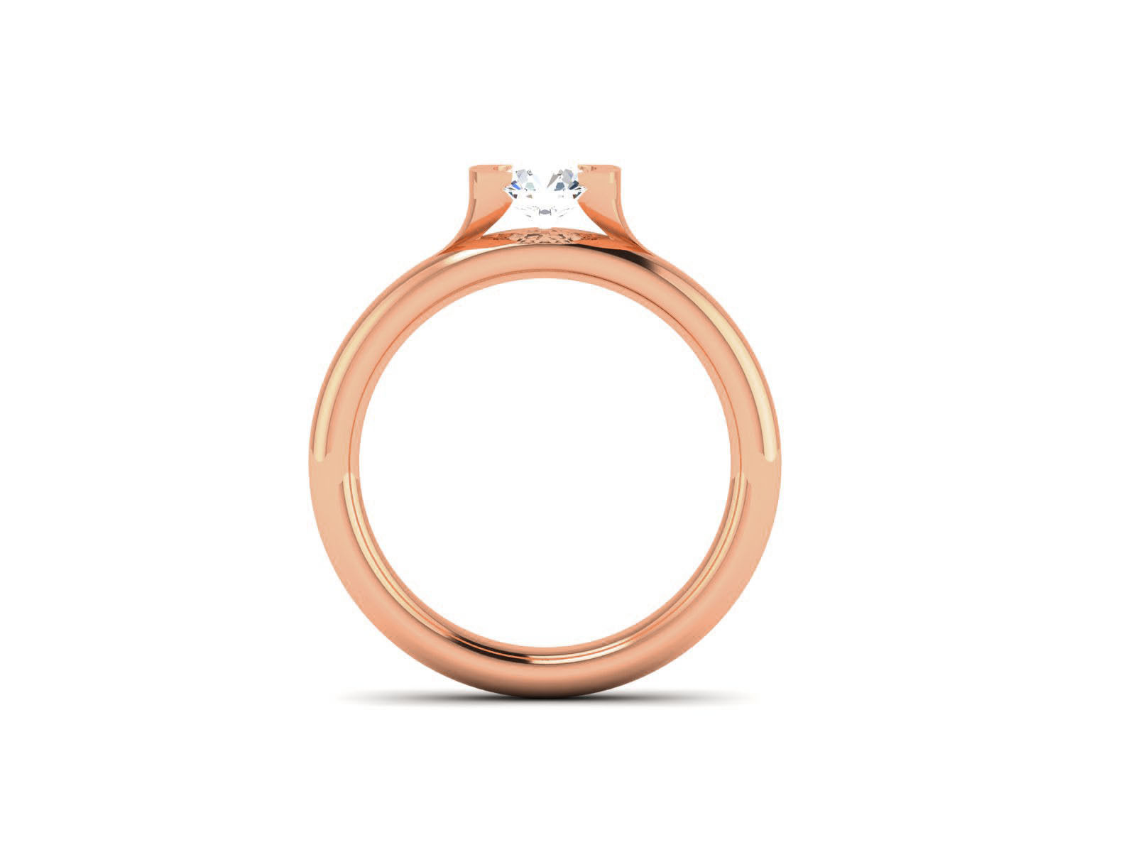 Women Mono Single Diamond Solitaire Ring 3dm render details 3D print model_7