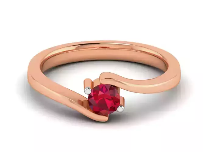 Women Mono Single Diamond Solitaire Ring 3dm render details 3D print model