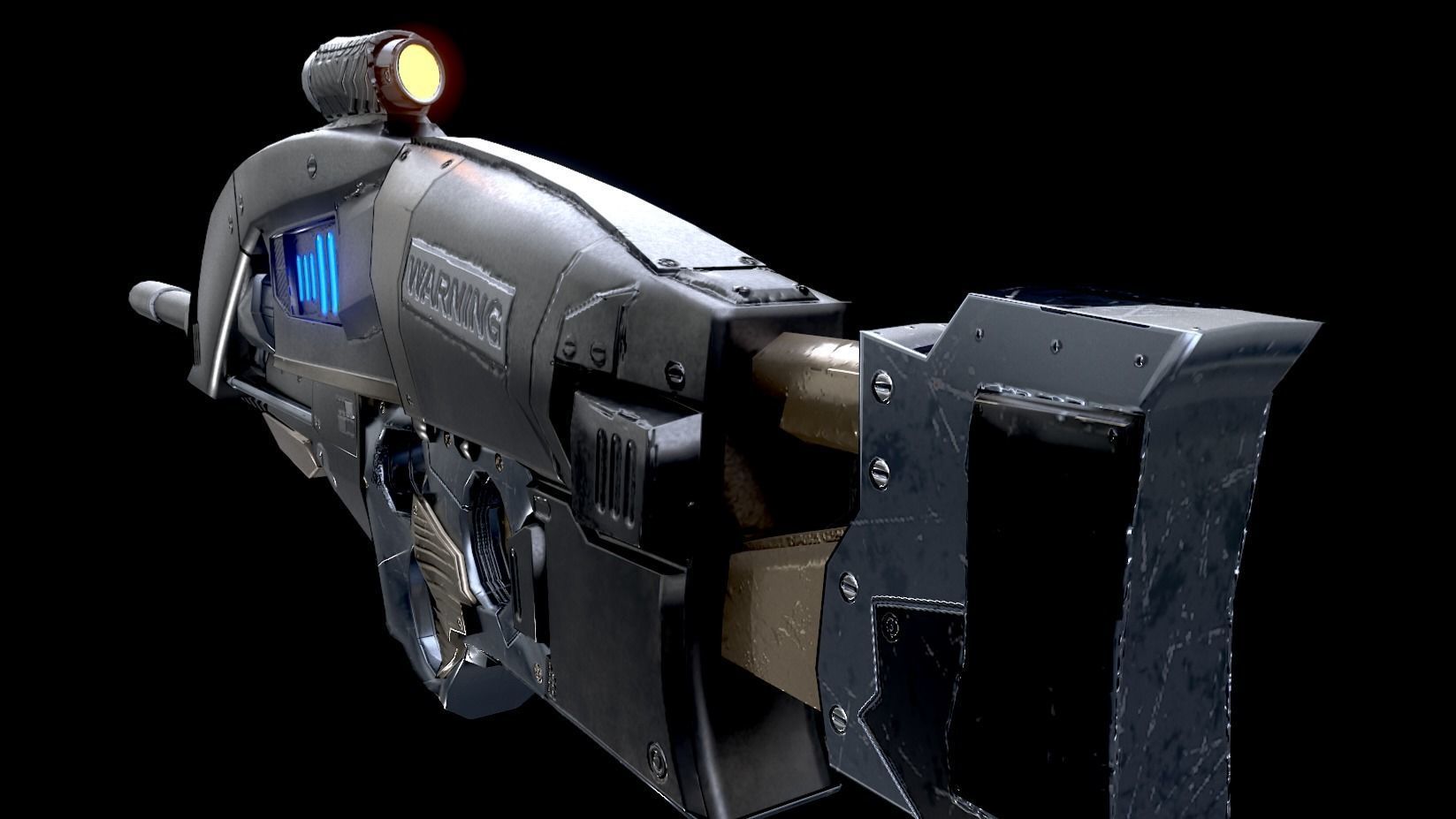 Blaster Gun Low-poly 3D model_8