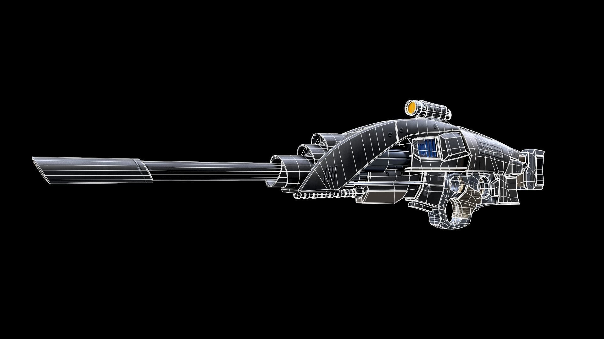 Blaster Gun Low-poly 3D model_9