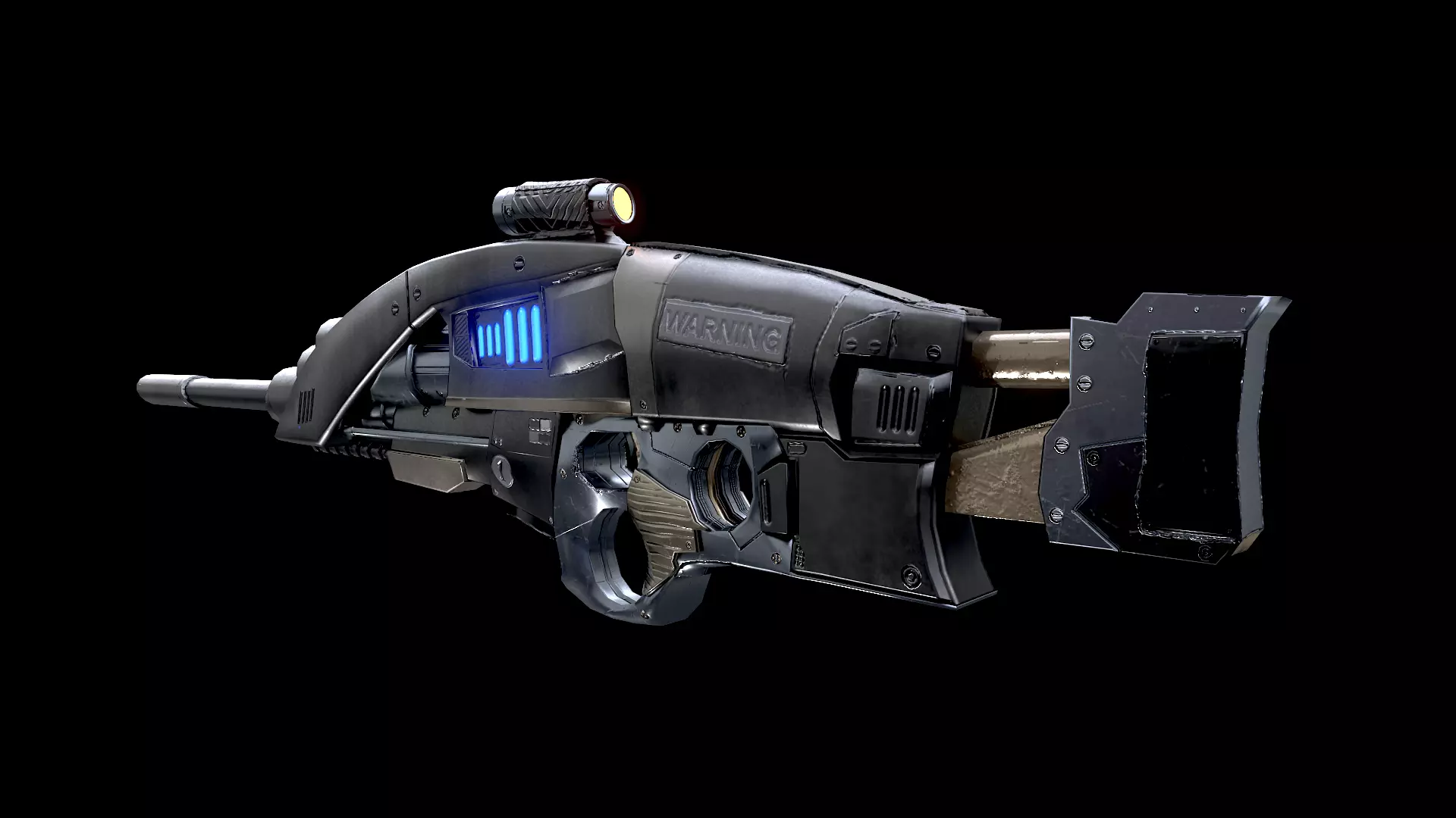 Blaster Gun Low-poly 3D model_0
