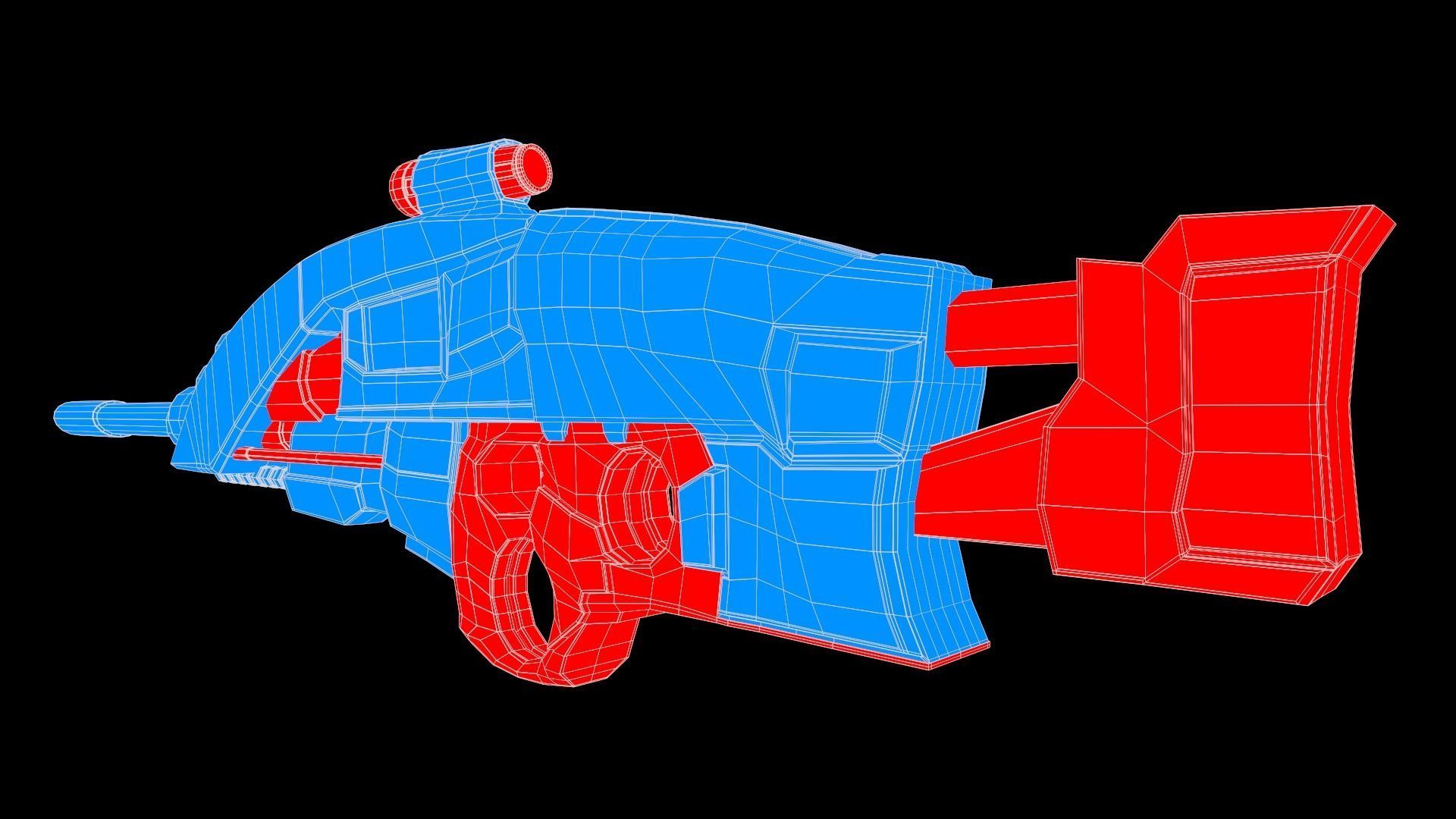 Blaster Gun Low-poly 3D model_12