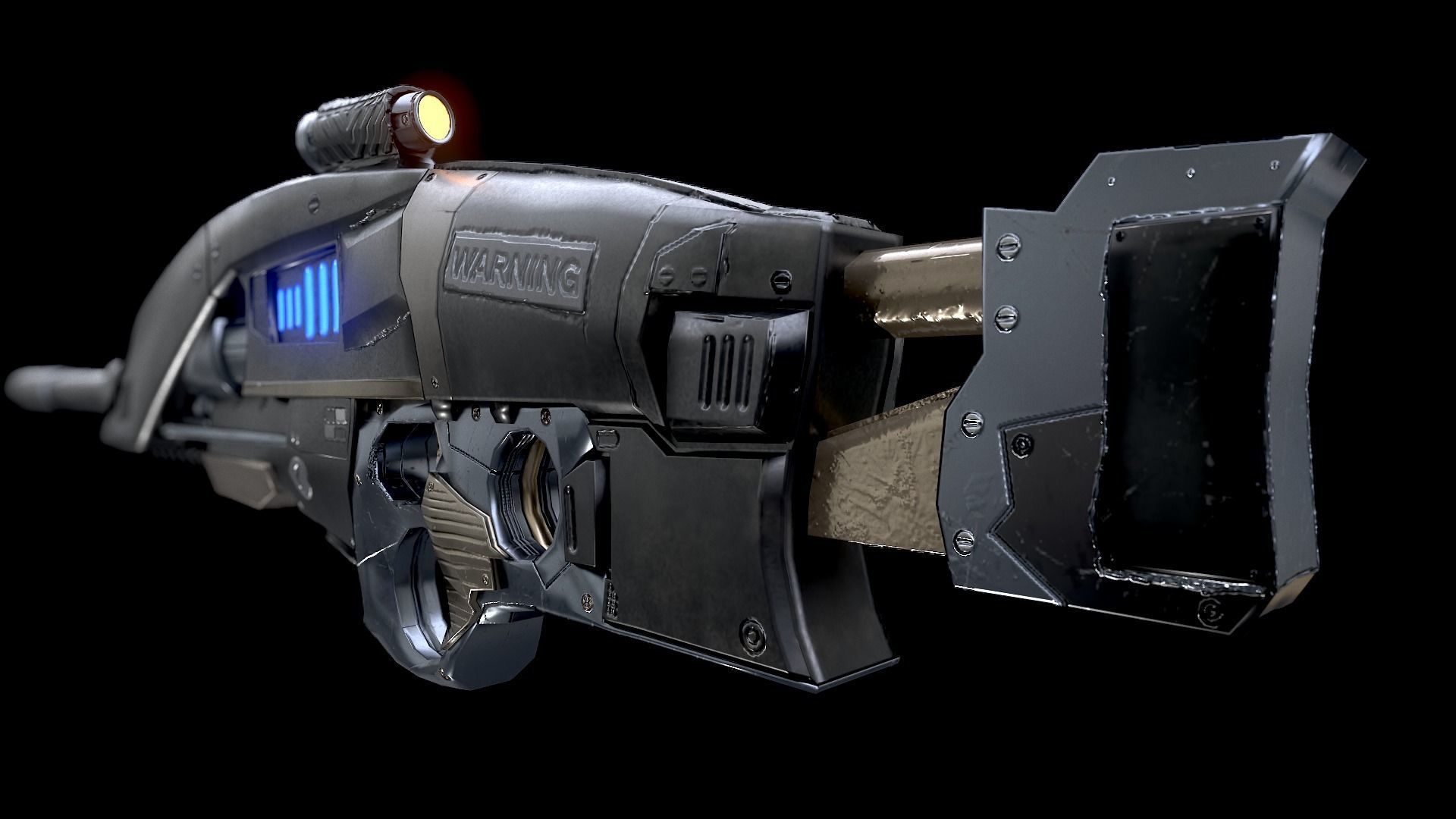 Blaster Gun Low-poly 3D model_3