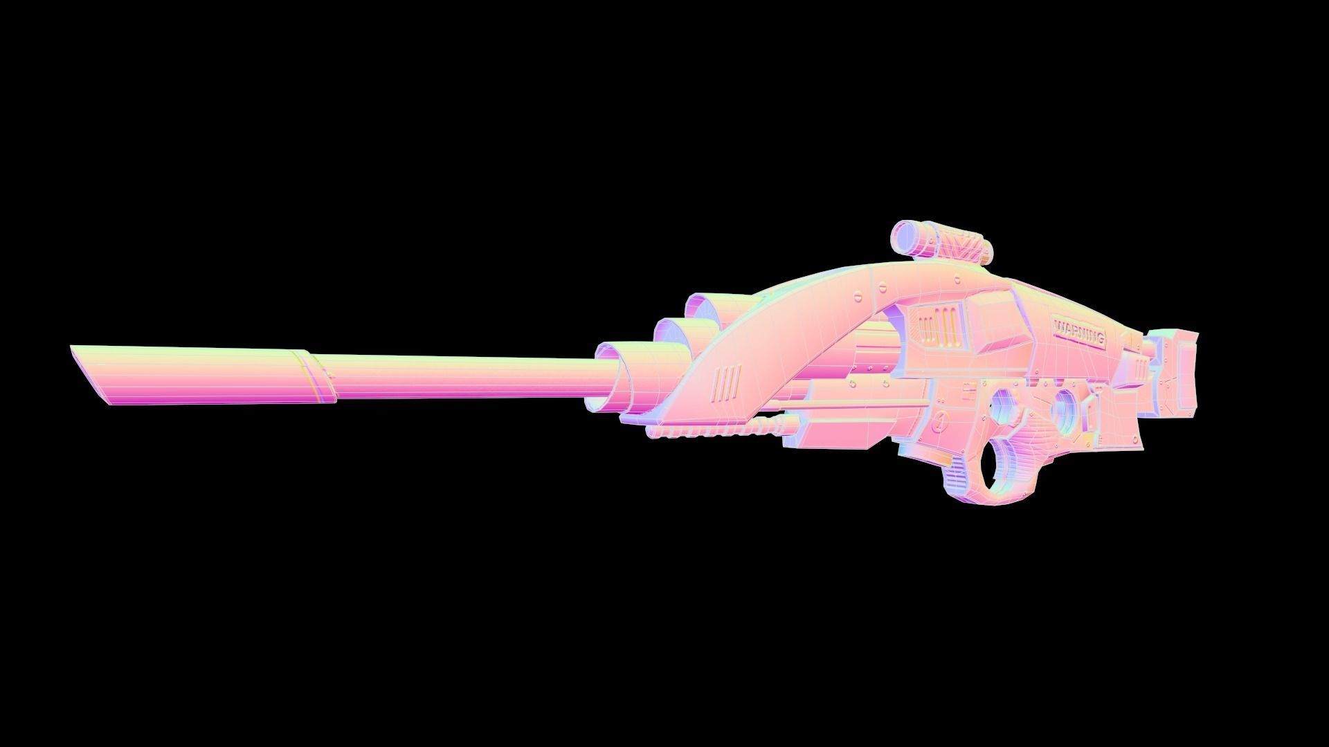 Blaster Gun Low-poly 3D model_13