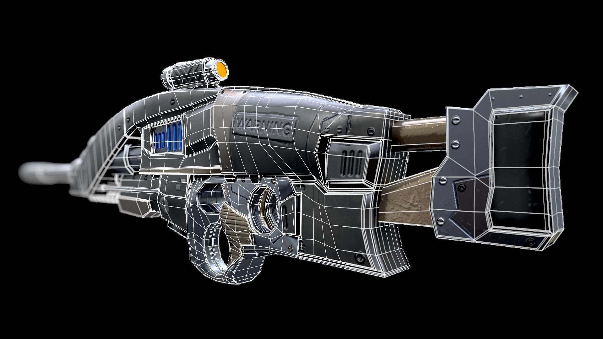 Blaster Gun Low-poly 3D model_10
