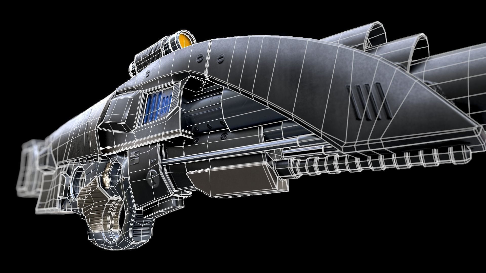 Blaster Gun Low-poly 3D model_11