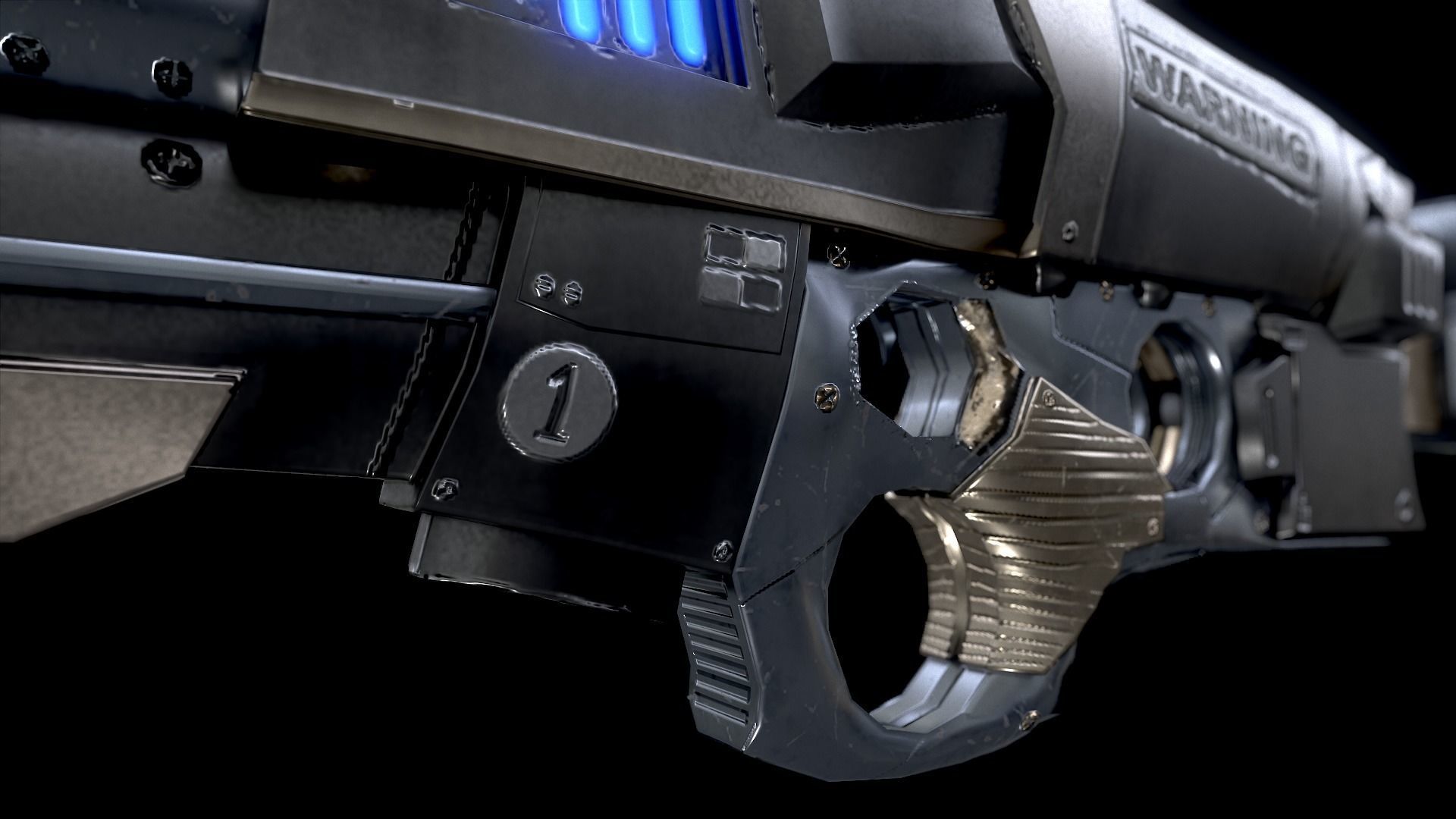 Blaster Gun Low-poly 3D model_6