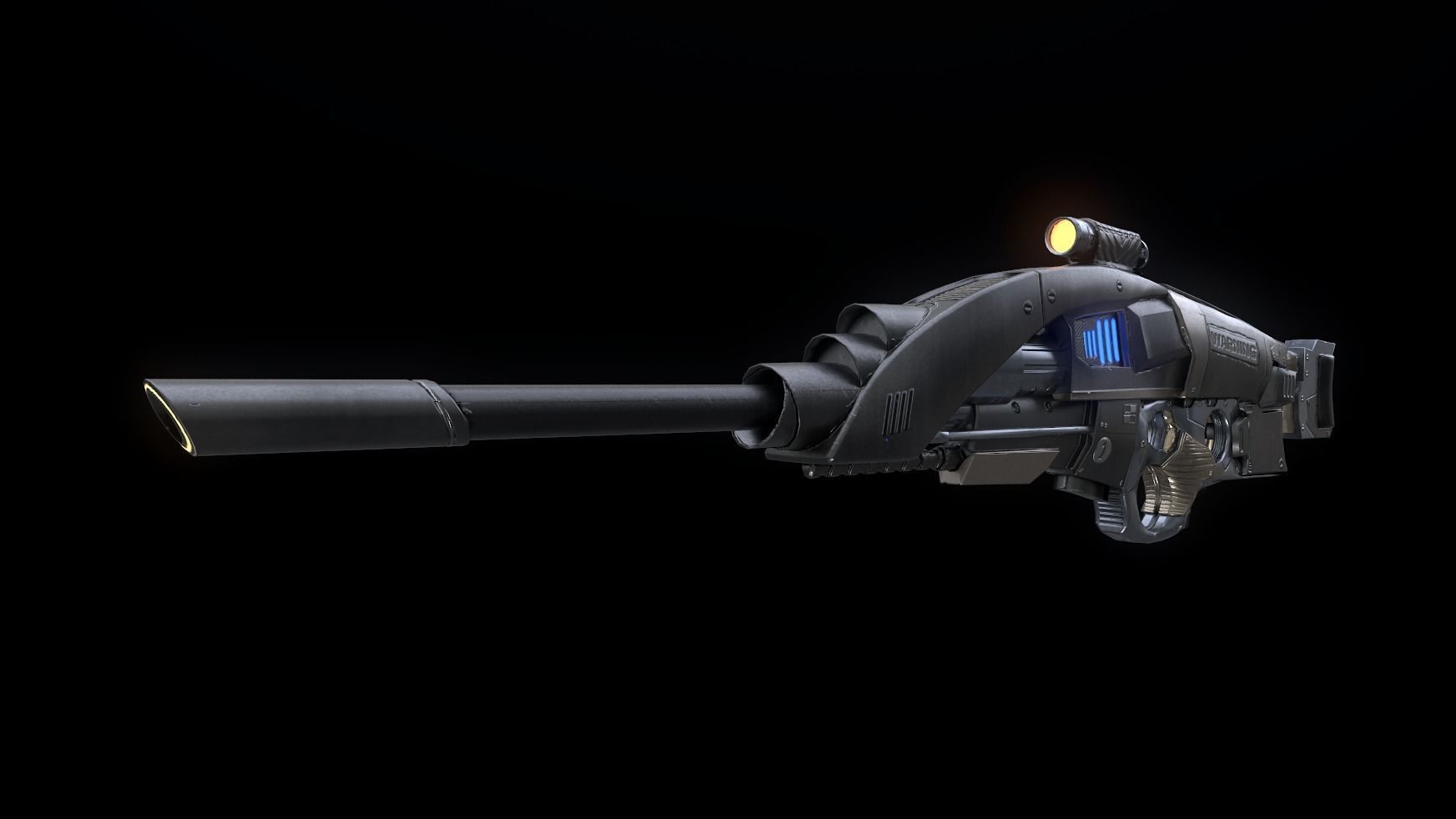 Blaster Gun Low-poly 3D model_2