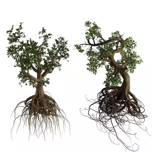 Halloween Twisted trees 3d model Low-poly 3D model