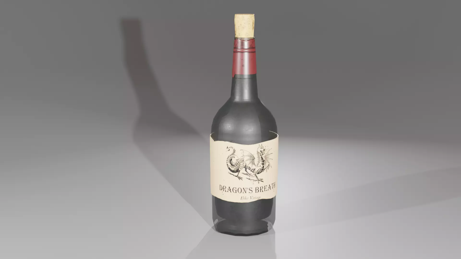 Dragons Breath Fantasy Wine Bottle Free low-poly 3D model