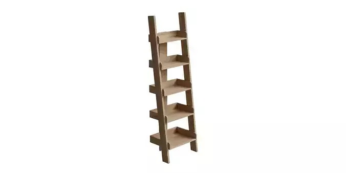 Narrow Ladder Oak Effect Shelf