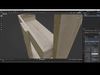 Narrow Ladder Oak Effect Shelf Low-poly 3D model_1