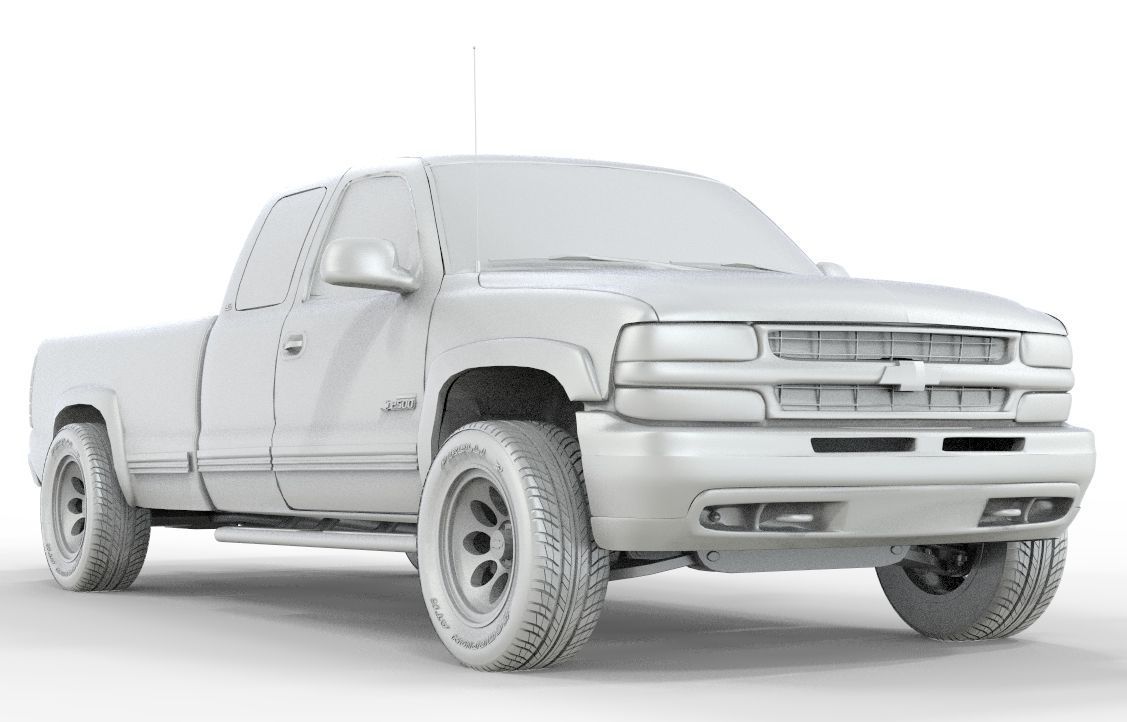 CHEVROLET CHEYENNE 2500 2001 EXTENDED CAB 3D model_8