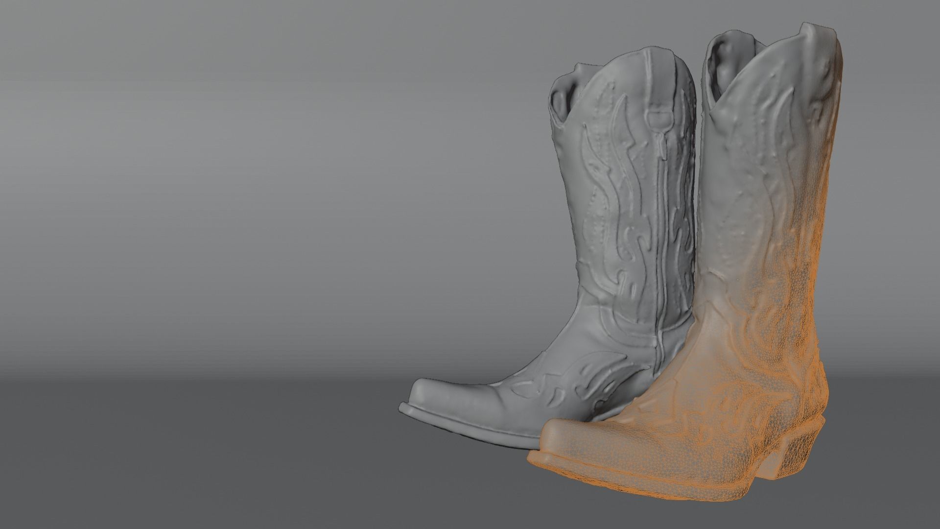 New Rocks Cowboy Boots Low-poly 3D model_2