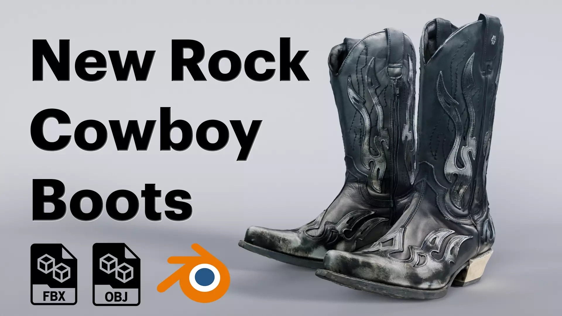 New Rocks Cowboy Boots Low-poly 3D model_0