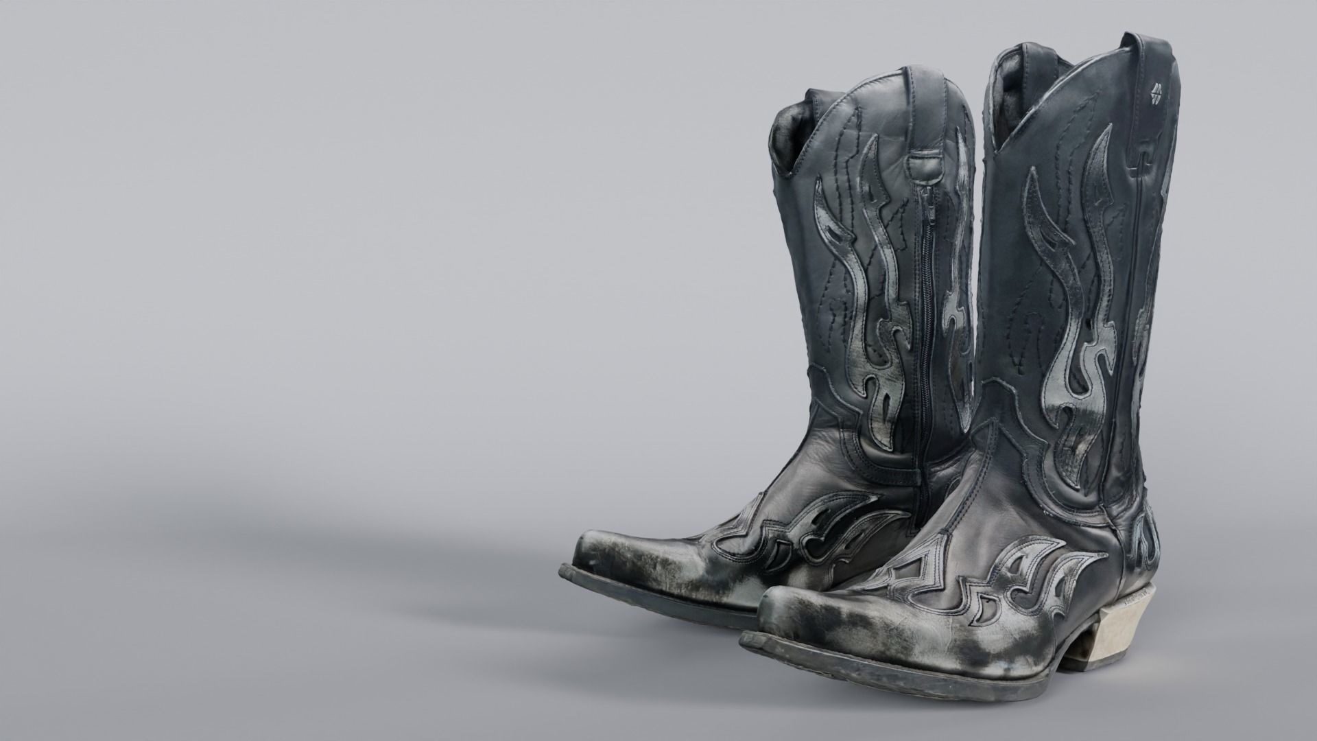 New Rocks Cowboy Boots Low-poly 3D model_3